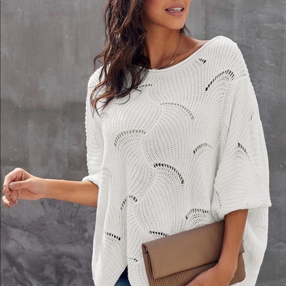RHONDA- Dolman Scalloped Texture Sweater - Picture 4 of 9
